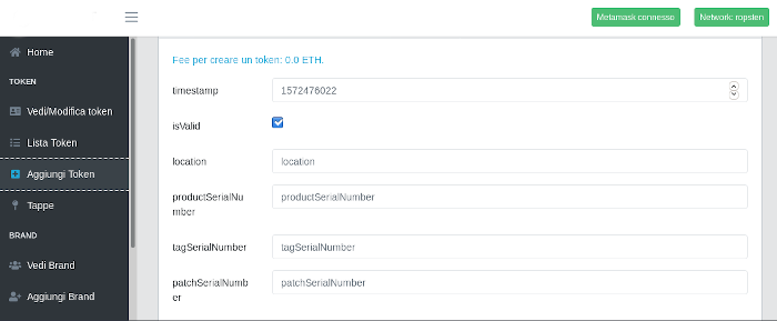 Screenshot of the ERC721 authenticity token project.